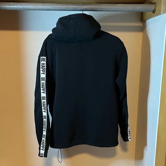 Cali 1850 Women’s L Optimist Smiley Face Pullover Sweatshirt w Be Happy Sleeves - Picture 6 of 9